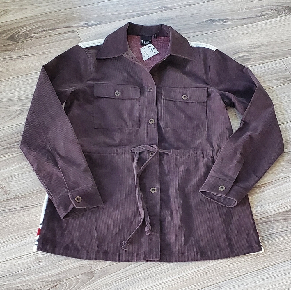 Cruel Denim Western Equestrian Cordoroy/Sweater Shacket Waist Brown, Small, NWT - Picture 8 of 16